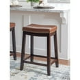 thumbnail image 5 of Home Square 3 Piece 26" Wood Saddle Counter Stool Set in Cognac Brown, 5 of 9