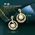 thumbnail image 6 of CZ Dubai Yellow Gold Plated Snake Pattern Long Dangling Drop Pearl Party Earring, 6 of 9