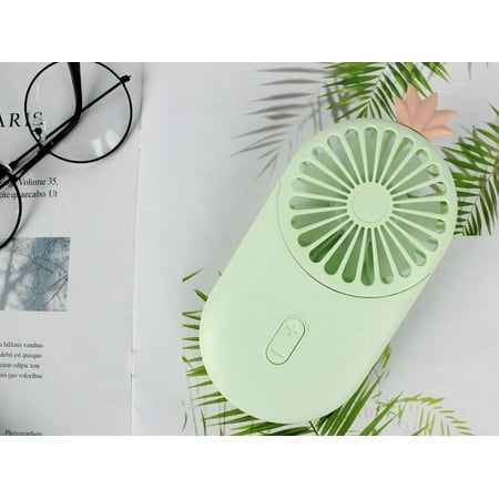 

Cute mini fan portable USB charging with LED light 3-speed adjustable speed suitable for indoor or outdoor activities 2810B green