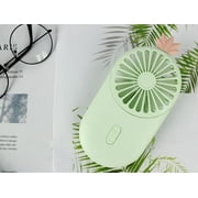 Cute mini fan, portable USB charging, with LED light, 3-speed adjustable speed, suitable for indoor or outdoor activities 2810B green