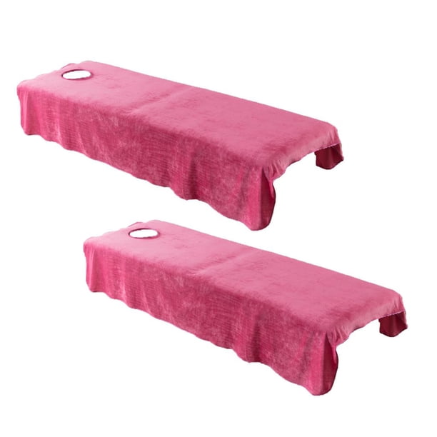 2 sábanas planas suaves para camilla de masaje, funda de cama de belleza cosmética, 47 x 75 pulgadas Rojizo