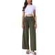 thumbnail image 2 of Pantalones de pierna ancha para mujer, con cintura alta elástica, pantalones palazzo informales, talla XS, color verde, 2 of 6
