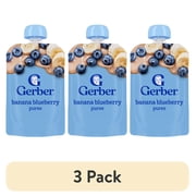 (3 pack) Gerber Toddler Foods, WonderFoods Banana Blueberry, Clean Label Project, 3.5 oz Pouch