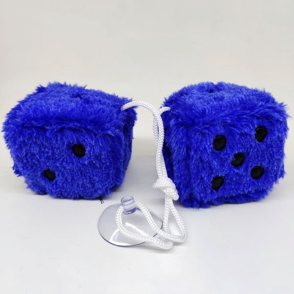 Retro square plush dice car ornament for auto rearview mirror interior decor assorted classic hues 1 pair
