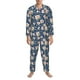 thumbnail image 3 of Balery Flower Pijama para Hombre de Dos Piezas con Manga Larga, Conjunto de Dormir y Descanso Suave con Bolsillos-Large, 3 of 7