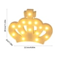 thumbnail image 3 of Inerposs Princess Themed LED Marquee Night Light, Coronet Shape Decorative Wall Lamp, Battery Operated Tabletop Decor, Ideal for Birthday Parties and Bedroom Ambiance, 3 of 6