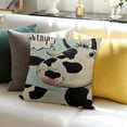 thumbnail image 3 of BANET  Cute Cow Throw Pillow Covers,Cute Cow in Cartoon Style with Hand Drawn Moo Text Pillowcase Home Decor for Sofa Bed Living Room 24x24in, 3 of 5