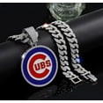thumbnail image 2 of Cubs GEM Chain Necklace – Silver Bling Pendant with 24-Inch Hip Hop Cuban Chain – Chicago Baseball Fan Jewelry, 2 of 2