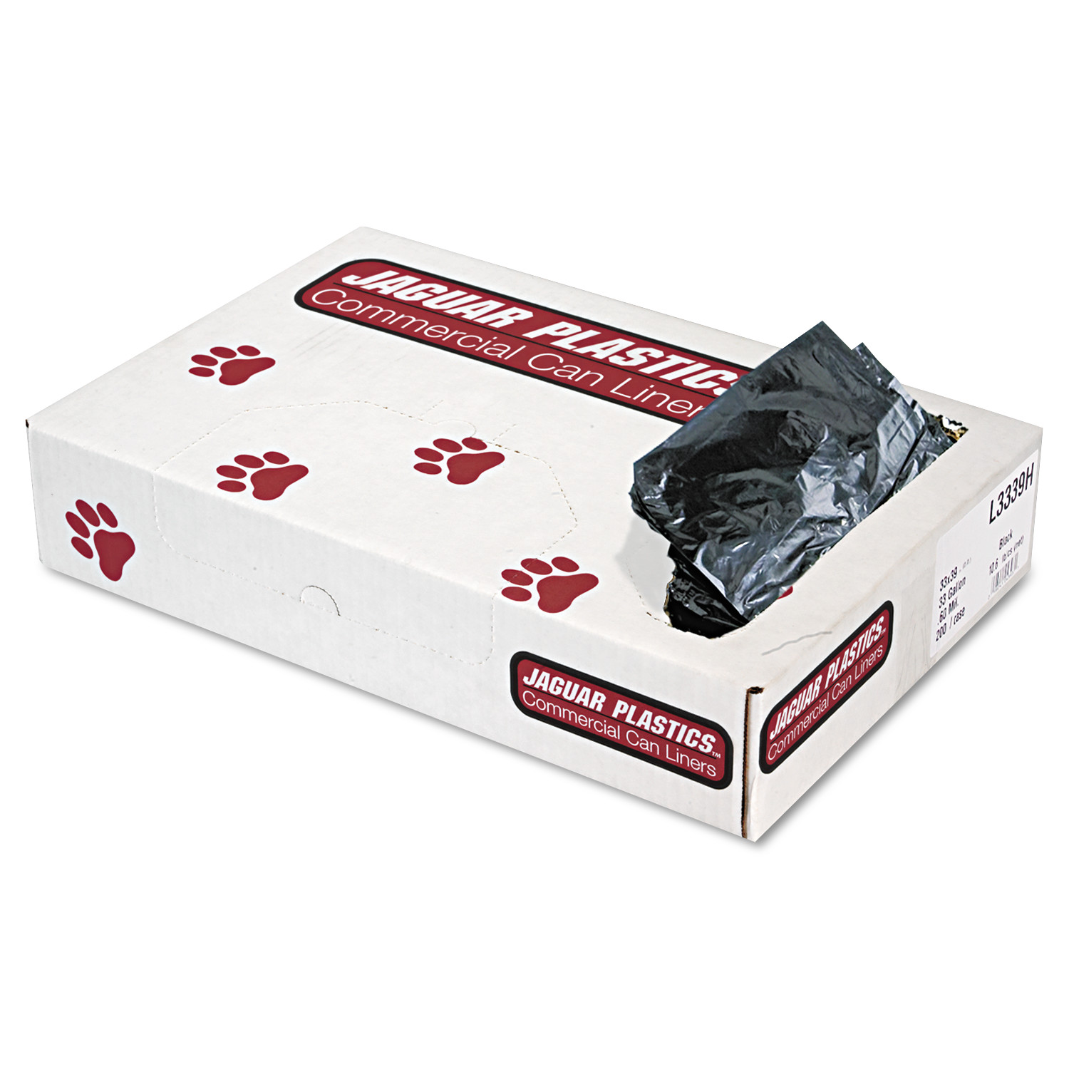 Jaguar Plastics Low-Density Trash Bags, 33gal, .6mil, Black, 200/Carton - image 2 of 2