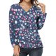 thumbnail image 4 of ICHUANYI liquidación mujer moda Casual estampado cuello en V suelta manga larga camiseta Top blusa pulóver ICHUANYI WER202308233464, 4 of 7