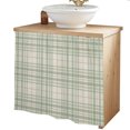 thumbnail image 2 of Buffalo Plaid Cabinet Curtains 35"W x 35"L, Sage Green Olive Farmhouse Gingham Striped Sink Skirt for Bathroom Vanity Kitchen Self Adhesive, Dust-Proof Privacy Curtain for Shelves Closet Laundry Room, 2 of 9
