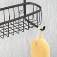 thumbnail image 4 of mDesign Extra Wide Stainless Steel 2-Tier Bathroom Shower Over Door Caddy, Black, 4 of 5