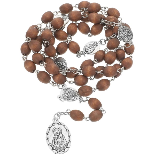 Wooden Rosary Beads for Men, Elegant Neck Chain with Detailed Craftsmanship, Stylish Look