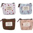 thumbnail image 2 of Small Coin Purse, 4 Pack of Cute Patterns Canvas Coin Purse with Smooth Zip Mini Wallet for Storing Coin, Credit Card, ID Card, Keys, Lipstick, 2 of 8