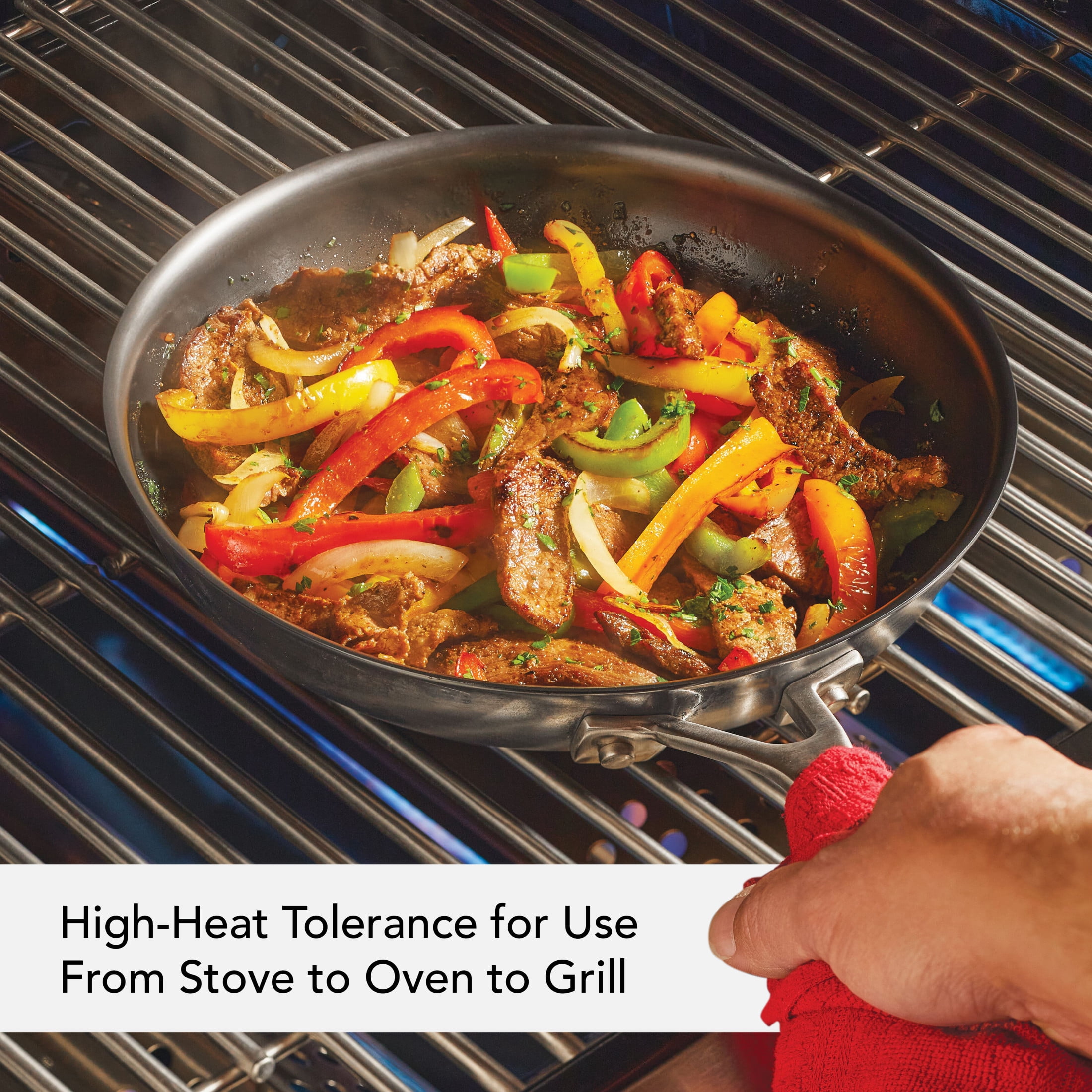 KitchenAid NITRO Carbon 10 Inch Steel Skillet, Induction Compatible, Metal Utensil, Broiler and Oven Safe to 750°F, Black