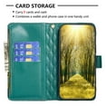 thumbnail image 3 of Feishell for iPhone 15 Pro Max Zipper Wallet Phone Case,for Women Men,Luxury PU Leather Cover with 9 Credit Card Slots Magnetic Clasp Flip Holder Protective Case with Wrist Strap,Green, 3 of 10