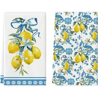 Serafina Home Summer Fun Pineapple Kitchen Dish Towels Set, 2pc: Bright ...