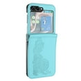 thumbnail image 2 of Case for Samsung Galaxy Z Flip 5, PU Leather Flip Protective Phone Case Emboss Flower Book Case for Samsung Galaxy Z Flip 5 - Lightblue, 2 of 4