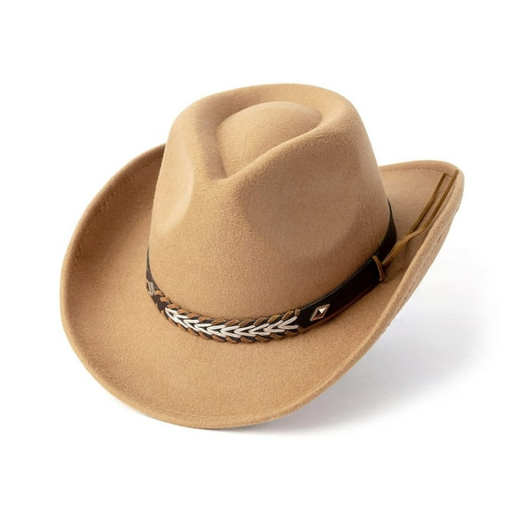 Baby Sweetie Men Women's Western Cowboy Hat Vintage Trilby Panama Hat Classic Outdoor Fedora Hats with Belt