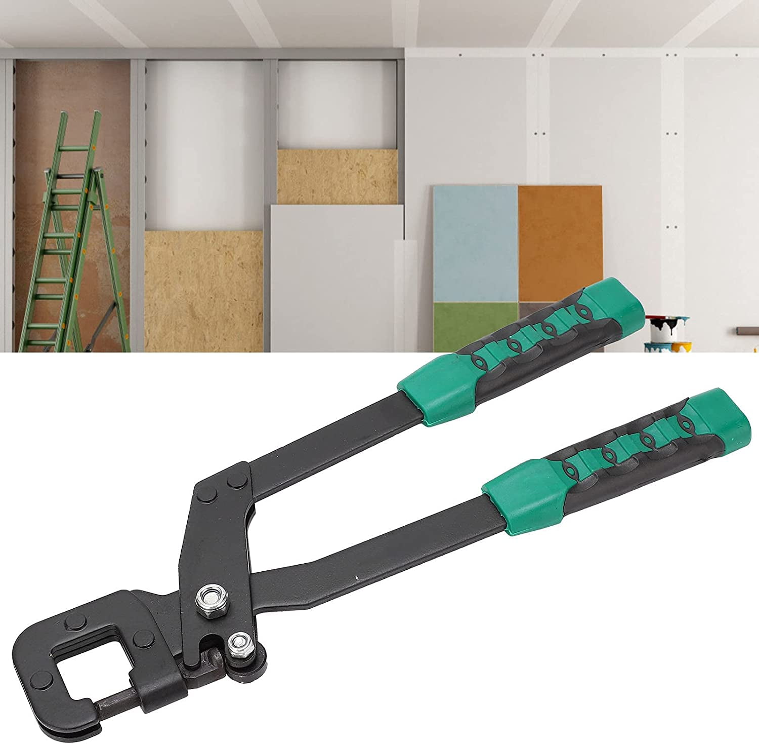 ABCISI 13" Stud Crimper Drywall Tools, Metal Framing Crimping Punch for 0.6-0.8MM Ligh Steel Keel, Ceiling and Drywall Hole Punch Framing Hammer