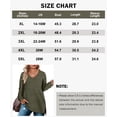 thumbnail image 4 of CASSIE LIZ plus Size Womens Tops 5X Long Sleeve Fall Shirts Fashion V Neck Green Tunics Waffle Knit Tee Loose Fit Winter Blouses Casual Slit Hem Pullover 5XL 26W 28W, 4 of 4