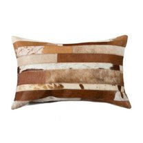 12 x 20 in. Cowhide Pillow - Brown & White