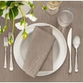 thumbnail image 3 of Elrene Home Fashions Continental Solid Texture Water and Stain Resistant Napkins, Set of 4, Taupe, 17" x 17", 3 of 5