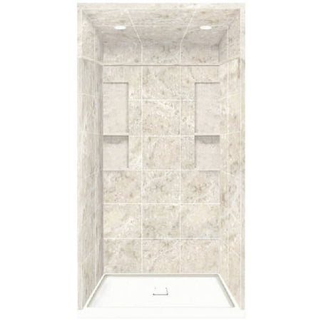 Transolid 34 X 48 95 75 Solid Surface Alcove Shower Kit With This On Opens A Dialog That Displays Additional Images For Product With The Option To Zoom In Or Out