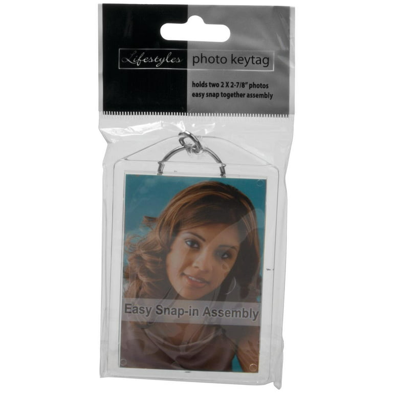 Extra Large Snap-Together Photo Holder Key Chain 2-1/2 Inch x 3-1/2 Inch  Insert