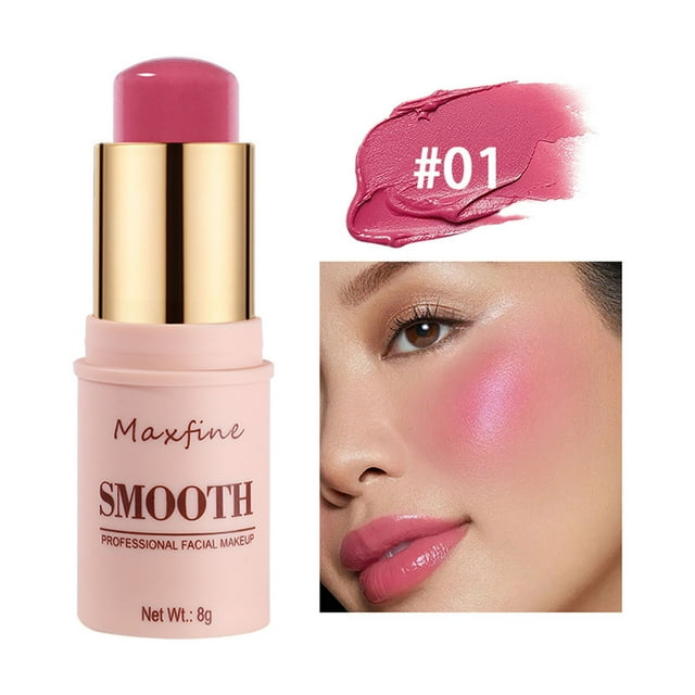 Xihbxyly MAXFINE Stick Blush Multi-Usage Stick Blush Modelant Couleur et Polyvalent Blush Naturel Résidu 8g Deals