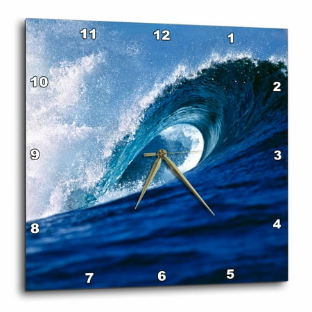 10 Inch Square Wave - 3dRose Fiji Islands, Tavarua, Cloudbreak, Surfing waves - OC01 RER0008 - Ric Ergenbright, Wall Clock, 10 by 10-inch
