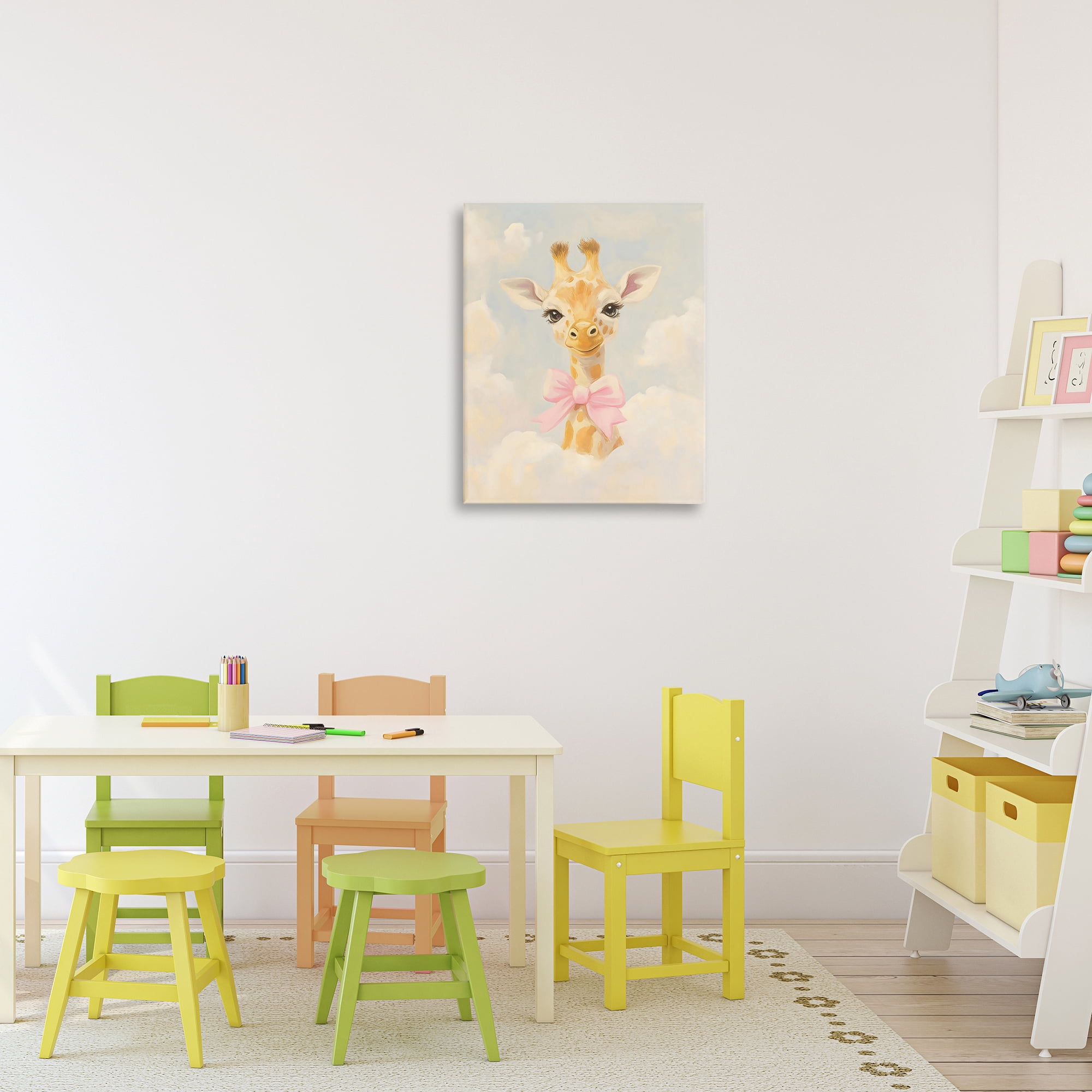 Stupell Industries Charming Giraffe In The Clouds Canvas Wall Art, design by The Prints Vibe