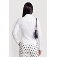 thumbnail image 4 of Women's Long Sleeve Solid Button Front Poplin Shirt, 4 of 4