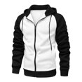 thumbnail image 4 of LIIPEE Color Block Zip Up Hoodies For Men Long Sleeve Hooded Sweatshirts Male Autumn Winter Comfortable Casual Sweatshirt With Pockets,XXL, 4 of 4