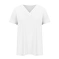 thumbnail image 5 of Giftesty Womens Tops Plus Size Women Fashion Solid Color V-Neck Short Sleeve T-Shirt Blouse Tops, 5 of 6