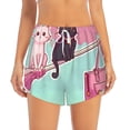 thumbnail image 2 of KLL Cats On Broomstick Pattern Shorts Women,Athletic Shorts High Waisted Running Shorts Pocket Sporty Short Gym Elastic Workout Shorts-Small, 2 of 7