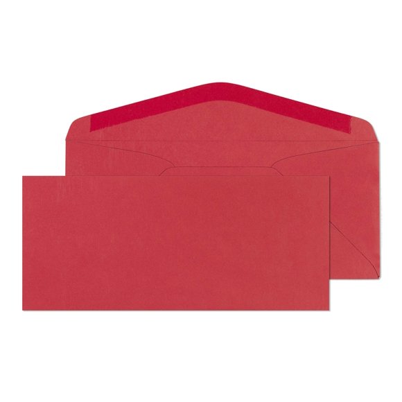 EnDoc 10 Enveloppes Colorées - Couleur Rouge Vif - Enveloppes en Papier Colorées 24lb Format Lettre pour Bureaux, Fêtes, Factures, Envois - 4 1/8 x 9 1/2 Pouces - Lot de 50