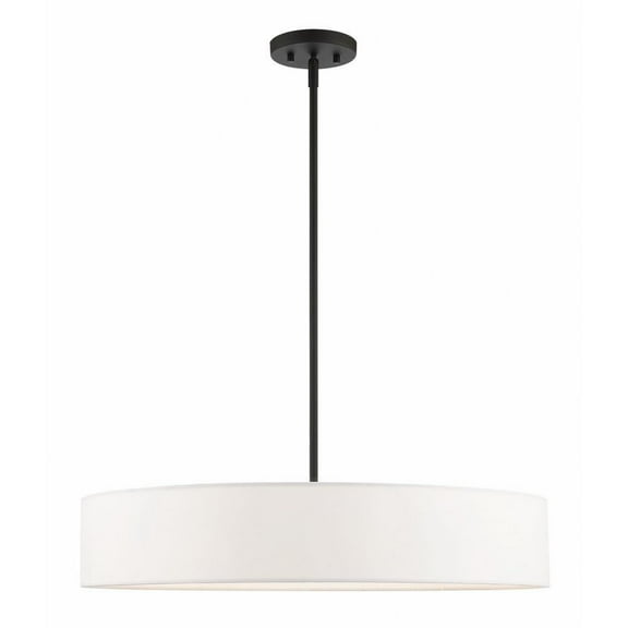 5 Light Large Drum Pendant in Timeless Style-13.5 inches Tall and 26 inches Wide-Black/Brushed Nickel Finish Bailey Street Home 218-Bel-4188454