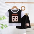 thumbnail image 4 of SGMVNU Boys Shorts Sets 2 Piece Outfit for Basketball, Summer Breathable Mesh Short Sleeve Shirt and Matching Shorts, Size 11-12 Years, Black, 4 of 6