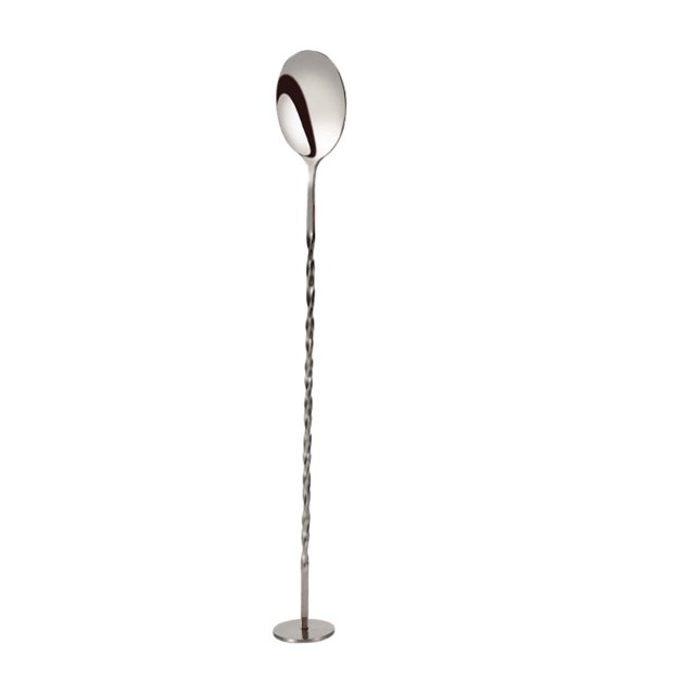 Toystoory Cuchara de barra de acero inoxidable de calidad alimentaria, exquisita artesanía, mango largo, cuchara de acero inoxidable, línea Cocina y Comedor Plata