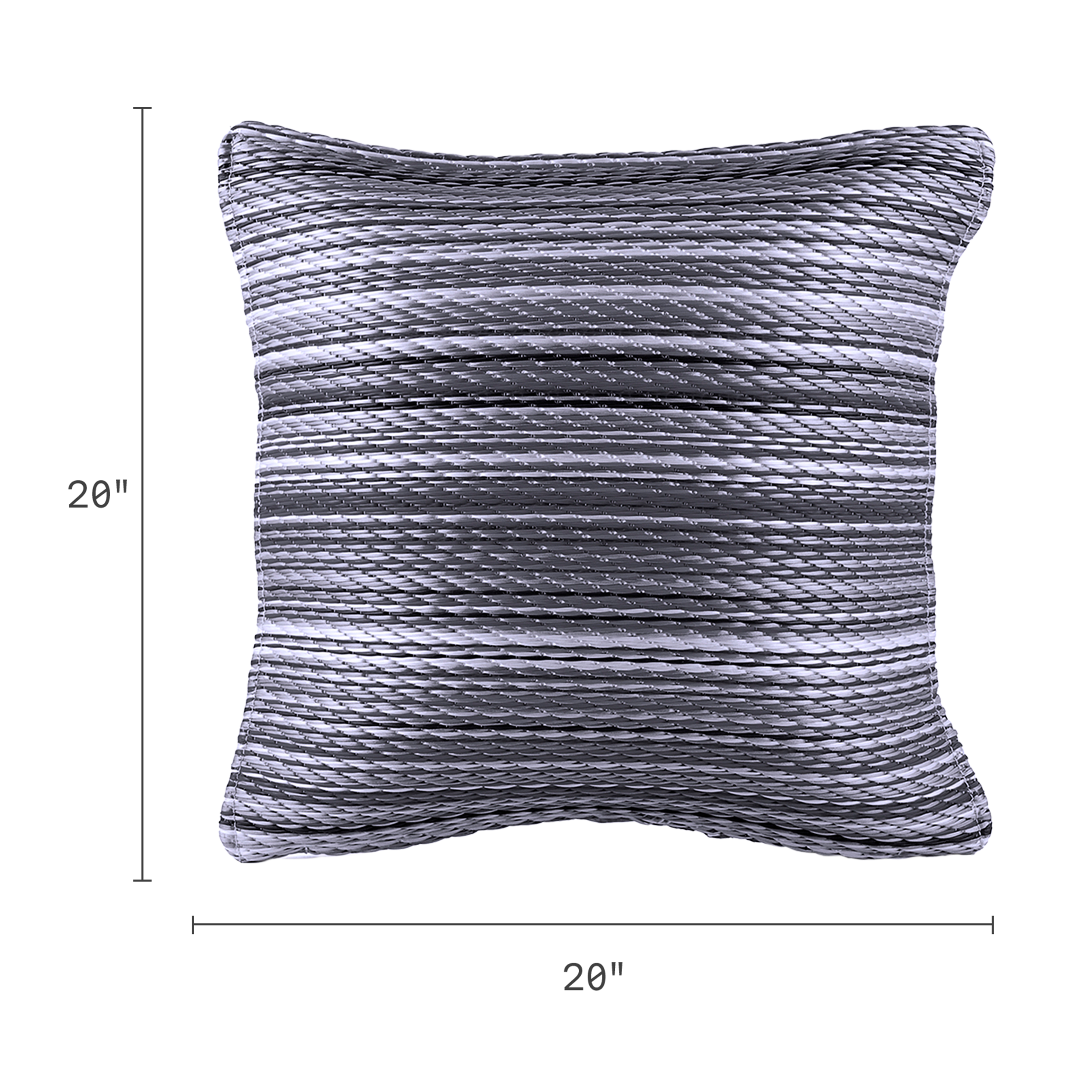 Fab Habitat Outdoor Premium Recycled Plastic Pillow - Waterproof, Fade Resistant - Striped - Patio, Porch, Deck, Balcony - Cancun - Midnight - 20" x 20"