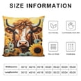 thumbnail image 5 of GOSMITH  Kids Cow Fur Throw Pillow Covers  Highland Cow Square Cushion Covers Set of 4 for Boys Teens Decor Highland Cattle Pillow Covers Home Decor Wooden Floral, 5 of 5