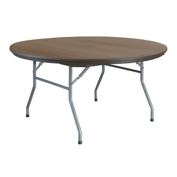 Rhino Resin Table - 60" Round with Umbrella Hole - Brown