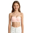 thumbnail image 3 of Shadoumai Girls Strapless Bra for 10-12 12-14 14-16 Wireless Bandeau Training Bras with Detachable Strap Kids Tube Top, 3 of 9