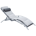 thumbnail image 1 of Outsunny Chaise Longue de Patio en Aluminium avec Dossier Réglable et Coussin Doux - Ensemble de 1, Gris, 1 of 10