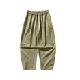 thumbnail image 4 of LMOIPLI Mens Ultra Loose Hip Hop Street Fashion Pants Elastic Waistband Drawstring Wide Leg Cargo Pant Baggy Harem Pant Green XL, 4 of 7