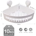 thumbnail image 3 of Estante de ducha sin perforación Soporte de ducha de esquina 1 Segunda instalación Capacidad de carga de 10 KG Almacenamiento impermeable para azulejos Pared de ducha Baño Cocina JAMW Sencillez, 3 of 5