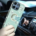 thumbnail image 3 of For Motorola Moto G Power 5G 2025 Case, Diamonds Bling All Around Edges Sparkly Glitter Hybrid with Ring Stand Holder Fashion Good Luck Phone Cover (Teal), 3 of 10
