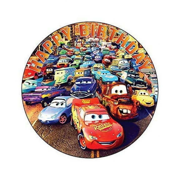 Whimsical Practicality's Cars Monte Racing Edible Icing Image Cake Topper-8 inch Round or Larger