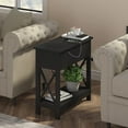 thumbnail image 4 of End Table with Charging Station, Narrow Flip Top Side USB Ports & Power Outlets for Small Spaces, Bedside Storage, Nightstand Sofa Living Room, Bedroom Black, 4 of 15